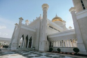 Brunei Mosque Under the Blue Sky