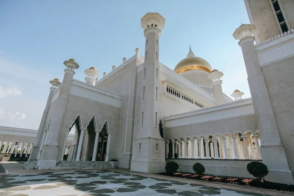 Brunei Mosque Under the Blue Sky