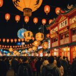 colorful lanterns parade japan