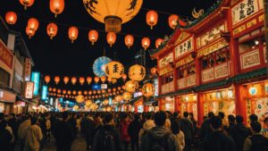 colorful lanterns parade japan