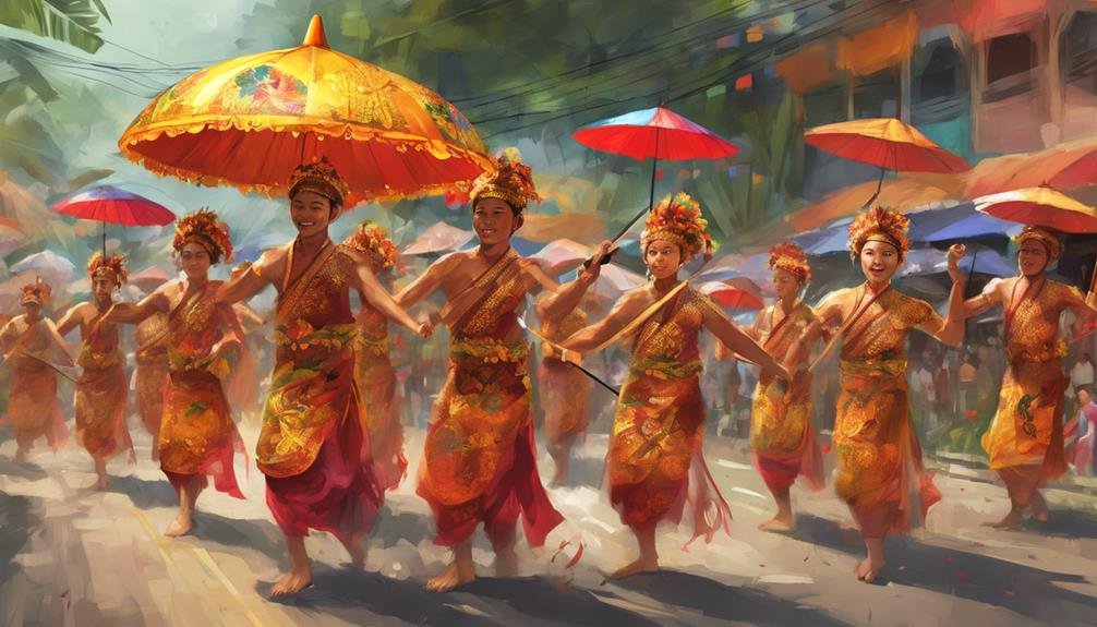 colorful umbrella festival indonesia