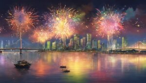 vibrant fireworks illuminate tokyo